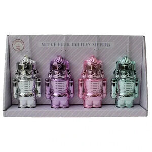 New Set Peppermint & Pine Nutcracker Metallic Holiday Sippers Tumblers W/ Straws